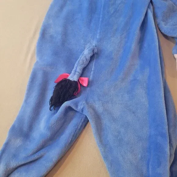 Disney Eeyore One Piece Pajamas Sleepwear Unionsuit Sise Small 4-6 Zip Front - Picture 5 of 6